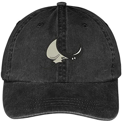 Trendy Apparel Shop Stingray Mascot Embroidered Cotton Washed Baseball Cap