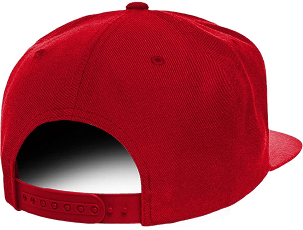 Trendy Apparel Shop Number 19 Collegiate Varsity Font Embroidered Flat Bill Snapback Cap - Red