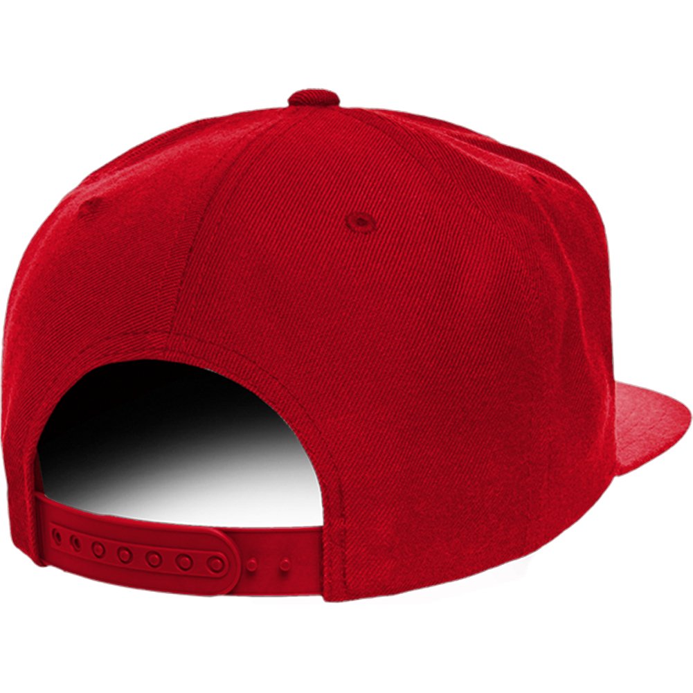 Trendy Apparel Shop Number 7 Collegiate Varsity Font Embroidered Flat Bill Snapback Cap - Red