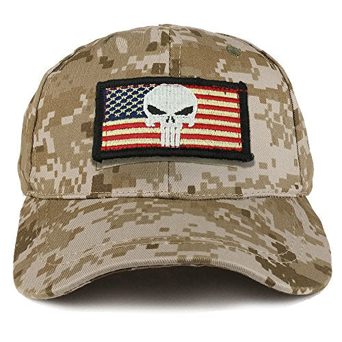 Trendy Apparel Shop Youth Military Punisher American Flag Patch On Tactical Cap