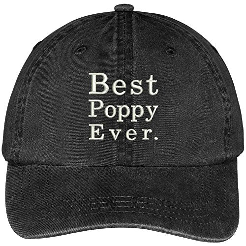 Trendy Apparel Shop Best Poppy Ever Embroidered Soft Fit Washed Cotton Baseball Cap