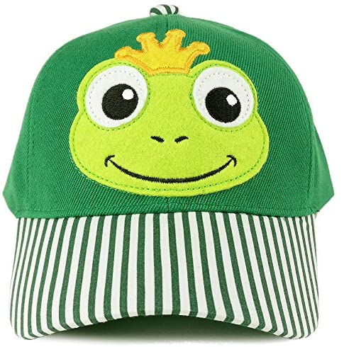Trendy Apparel Shop Kids Size Animal Design Embroidered Adjustable Baseball Hat With Striped Bill