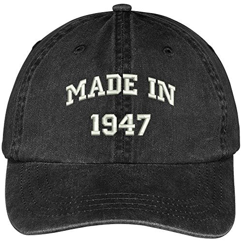 Trendy Apparel Shop Made in 1947-72nd Birthday Embroidered Washed Cotton Baseball Cap