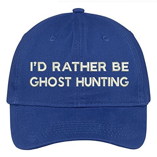 Trendy Apparel Shop I'd Rather Be Ghost Hunting Embroidered Soft Cotton Low Profile Baseball Cap
