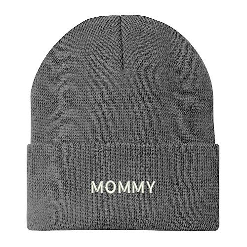 Trendy Apparel Shop Mommy Embroidered Winter Long Cuff Beanie