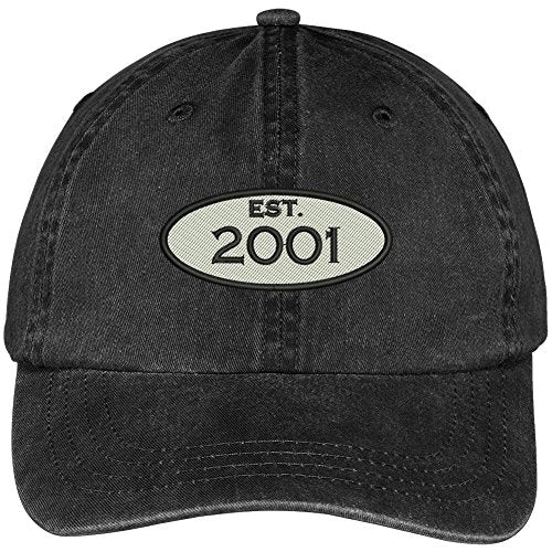 Trendy Apparel Shop Established 2002 Embroidered 18th Birthday Gift Pigment Dyed Washed Cotton Cap