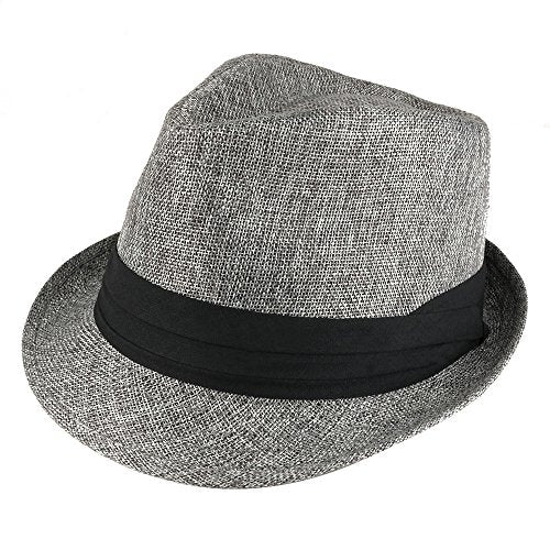 Trendy Apparel Shop UV 50+ Sun Protective Woven Fedora with Pleated Hat Band
