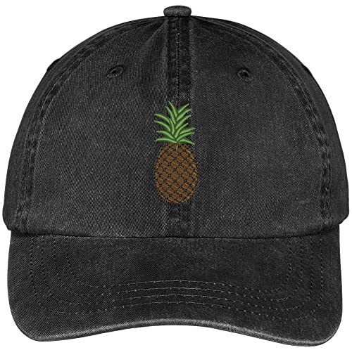 Trendy Apparel Shop Pineapple Embroidered Pigment Dyed 100% Cotton Cap