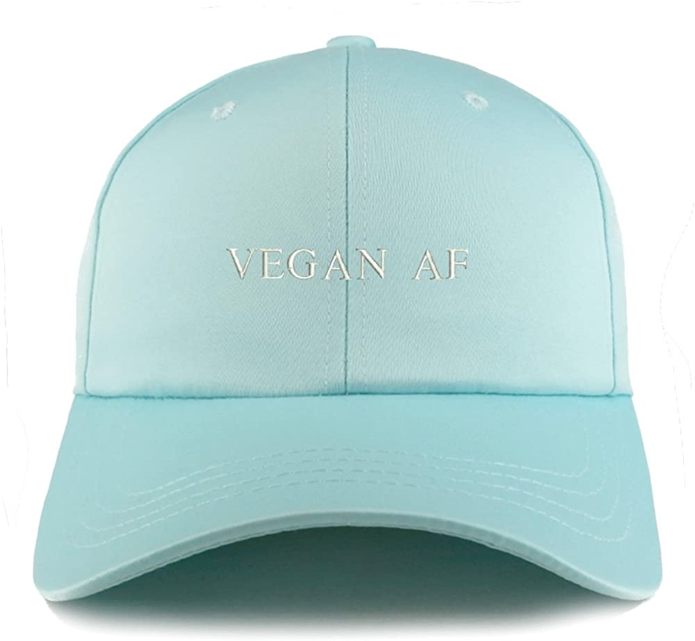 Trendy Apparel Shop Vegan AF Embroidered Structured Satin Adjustable Cap - Mint