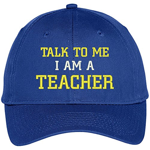 Trendy Apparel Shop Talk to Me I Am A Teacher Embroidered Baseball Cap