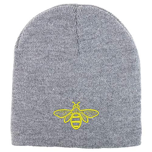 Trendy Apparel Shop Bee Embroidered Acrylic Winter Knit Skull Short Beanie
