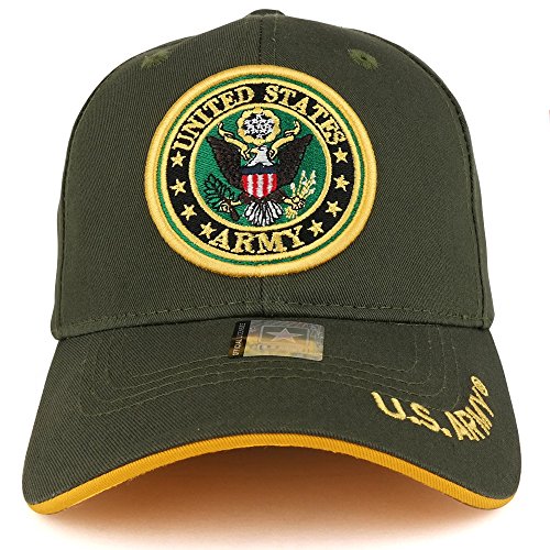 Trendy Apparel Shop US Army Emblem Embroidered Officially Licensed Military Baseball Cap