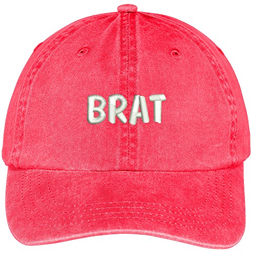 Trendy Apparel Shop Brat Embroidered Washed Cotton Adjustable Cap