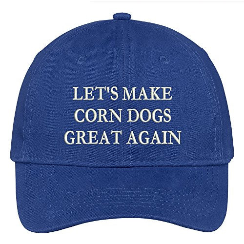 Trendy Apparel Shop Let's Make Corn Dogs Great Again Embroidered Soft Crown 100% Brushed Cotton Cap