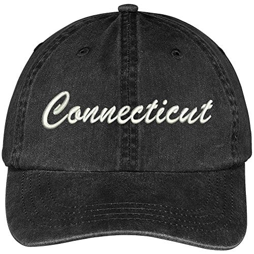 Trendy Apparel Shop Conneticut State Embroidered Low Profile Adjustable Cotton Cap -