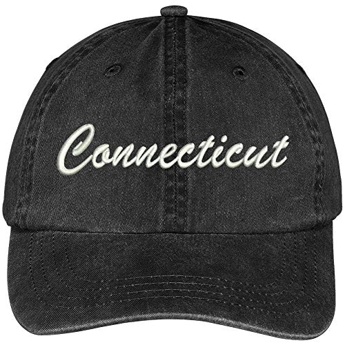 Trendy Apparel Shop Conneticut State Embroidered Low Profile Adjustable Cotton Cap