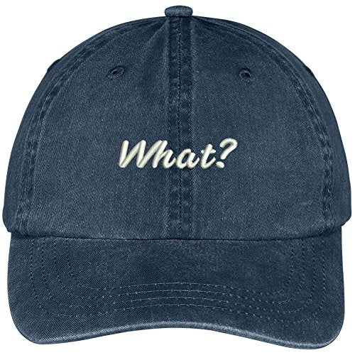 Trendy Apparel Shop What Embroidered Washed Cotton Adjustable Cap