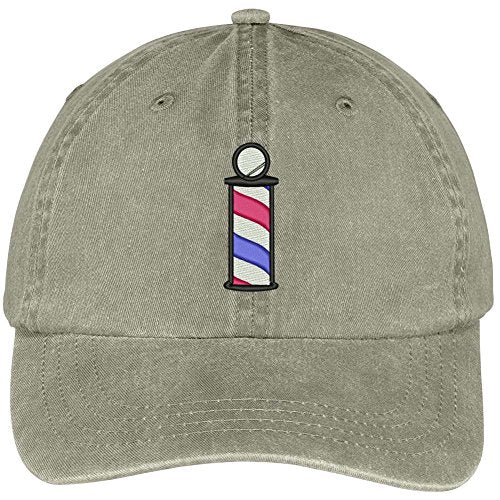 Trendy Apparel Shop Barber Pole Embroidered Washed Soft Cotton Adjustable Baseball Cap