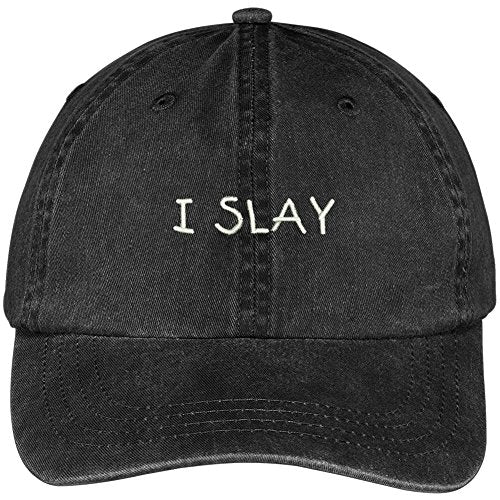 Trendy Apparel Shop I Slay Embroidered Soft Front Washed Cotton Cap