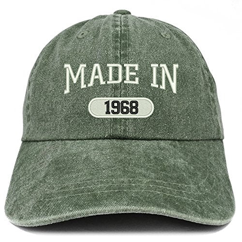 Trendy Apparel Shop Made in 1968 Embroidered 53rd Birthday Washed Baseball Cap