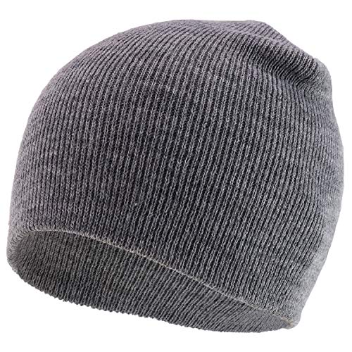 Trendy Apparel Shop Made in USA Plain Acrylic Winter Knit Short Winter Beanie