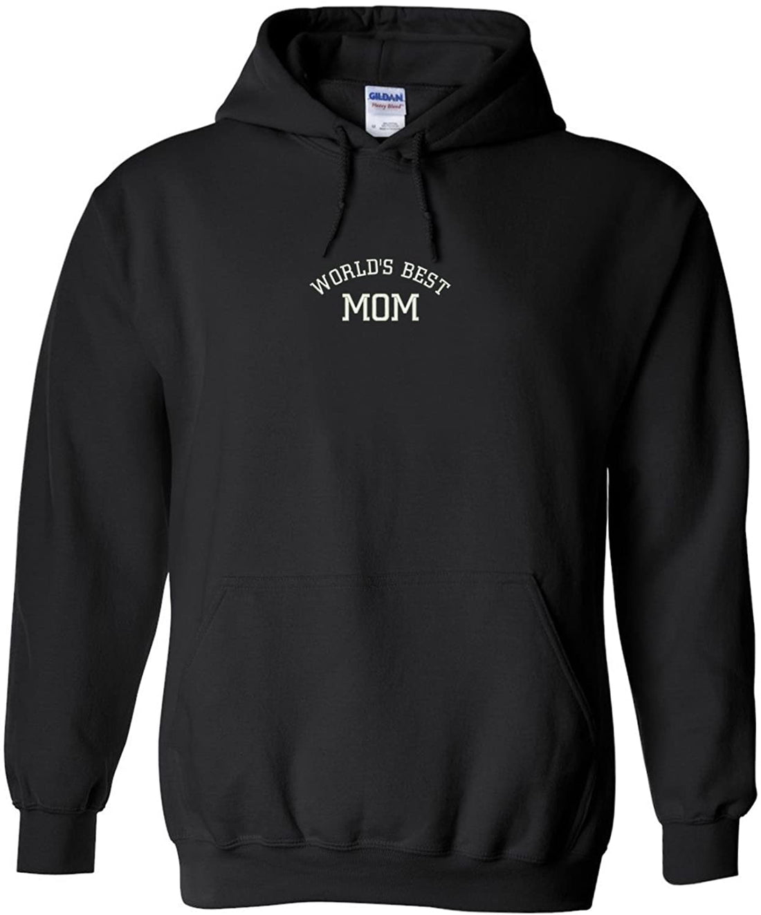 Trendy Apparel Shop World's Best Mom Embroidered Heavy Blend Hoodie - Black - 2XL