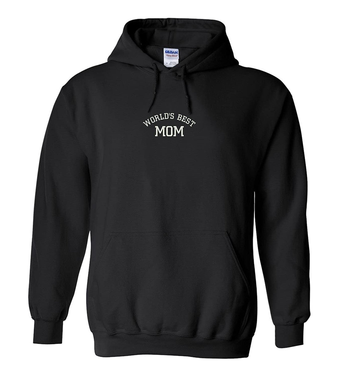 Trendy Apparel Shop World's Best Mom Embroidered Heavy Blend Hoodie - Black - 2XL