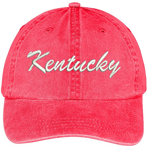 Trendy Apparel Shop Kentucky State Embroidered Low Profile Adjustable Cotton Cap