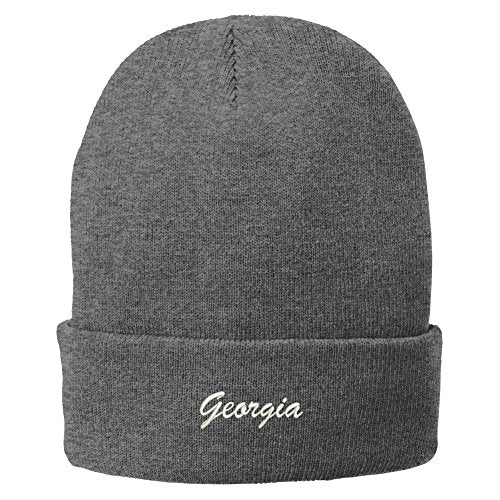 Trendy Apparel Shop Georgia Embroidered Winter Folded Long Beanie