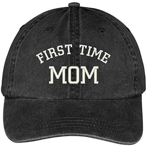 Trendy Apparel Shop First Time Mom Embroidered Pigment Dyed Low Profile Cotton Cap