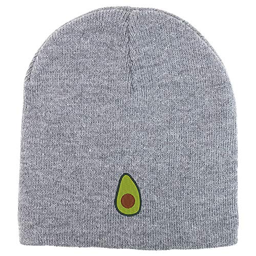 Trendy Apparel Shop Avocado Embroidered Acrylic Winter Knit Skull Short Beanie