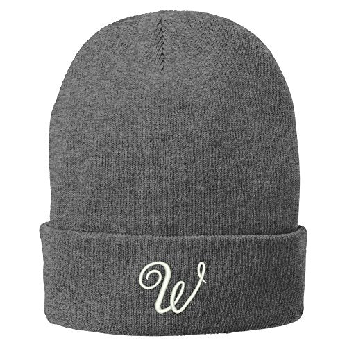 Trendy Apparel Shop Letter W Embroidered Winter Knitted Long Beanie