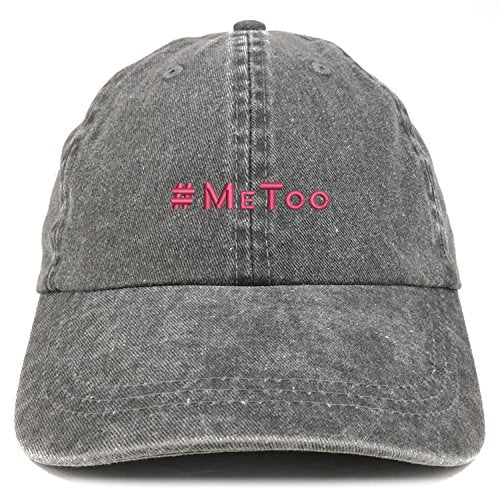 Trendy Apparel Shop Hashtag #MeToo Hot Pink Embroidered Washed Cotton Cap