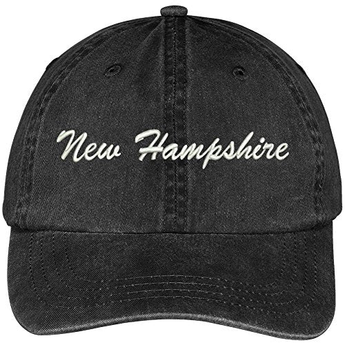 Trendy Apparel Shop New Hampshire State Embroidered Low Profile Adjustable Cotton Cap