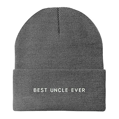 Trendy Apparel Shop Best Uncle Ever Embroidered Winter Long Cuff Beanie