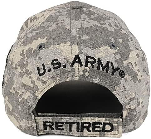 Trendy Apparel Shop US Army Emblem Retired Embroidered Officially Licensed Military Cap