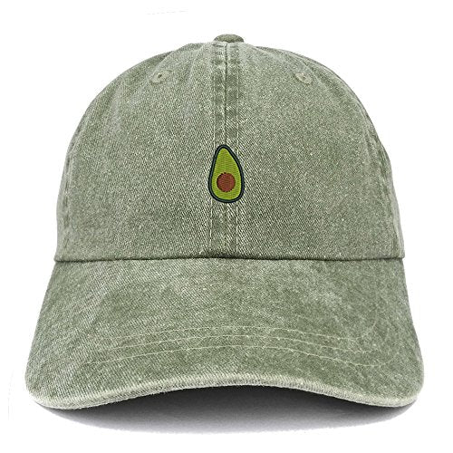 Trendy Apparel Shop Avocado Embroidered Washed Cotton Adjustable Cap
