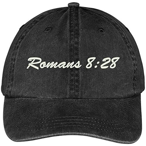 Trendy Apparel Shop Bible Verse Romans 8:28 Embroidered Pigment Dyed Cotton Baseball Cap