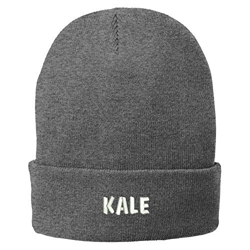 Trendy Apparel Shop Kale Embroidered Winter Cuff Long Beanie