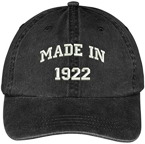 Trendy Apparel Shop Made in 1922-97th Birthday Embroidered Washed Cotton Baseball Cap