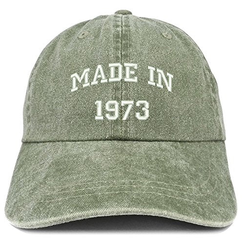 Trendy Apparel Shop Made in 1973 Text Embroidered 48th Birthday Washed Cap