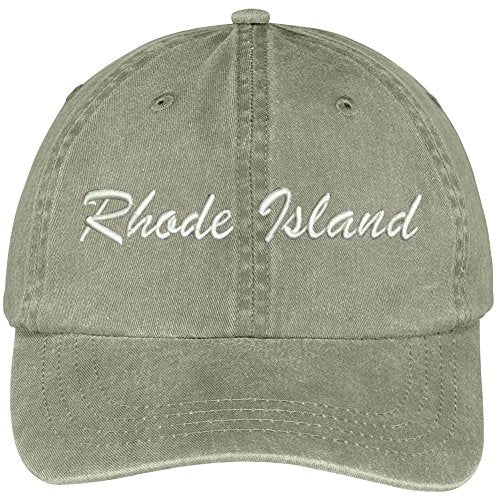 Trendy Apparel Shop Rhode Island State Embroidered Low Profile Adjustable Cotton Cap