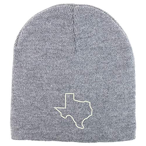 Trendy Apparel Shop Texas State Outline Acrylic Winter Knit Skull Short Beanie