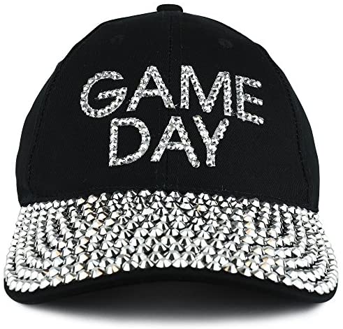 Trendy Apparel Shop Game Day Stud Jeweled Bill Unstructured Baseball Cap