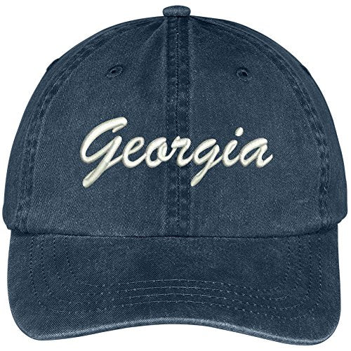 Trendy Apparel Shop Georgia State Embroidered Low Profile Adjustable Cotton Cap