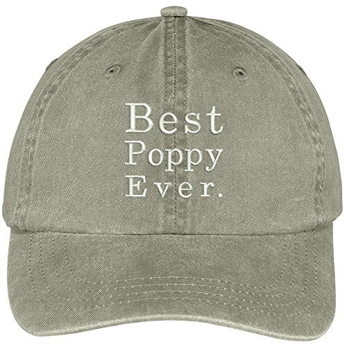 Trendy Apparel Shop Best Poppy Ever Embroidered Soft Fit Washed Cotton Baseball Cap