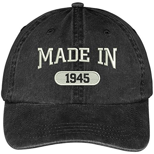 Trendy Apparel Shop 74th Birthday - Made in 1945 Embroidered Low Profile Washed Cotton Baseball Cap
