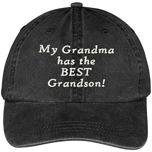 Trendy Apparel Shop My Grandma Has The Best Grandson Embroidered Washed Cotton Cap