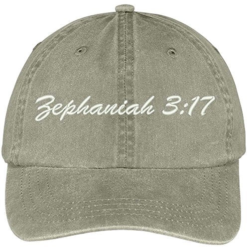 Trendy Apparel Shop Bible Verse Zephaniah 3:17 Embroidered Pigment Dyed Cotton Baseball Cap