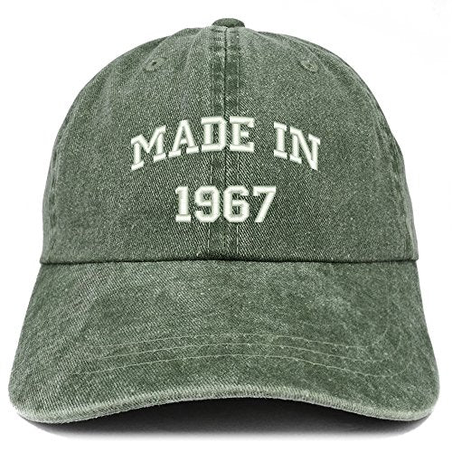 Trendy Apparel Shop Made in 1967 Text Embroidered 54th Birthday Washed Cap